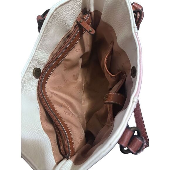 B.O.C. Multi Color White Pink & Brown Shoulder Bag Handbag with Bag Charm - Picture 15 of 16